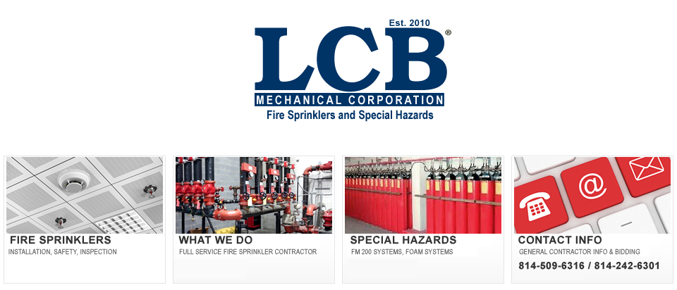 LCB Mechanical Corp - Fire Sprinkler Systems Installations and Inspections in Somerset, Altoona and State College, PA